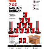 Mada Ambalaj 7 Oz Karton Bardak 3000 Adet Renkli/ Beyaz