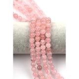 Madagaskar Pembe Kuvars Doğal Taş Dizi 8 mm Küre Kesim