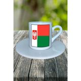 Madagaskar Ülke Bayrağı Bayrak Baskılı Türk Kahvesi Fincanı Tabaklı Kişiye Özel Model 1