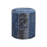Madalyon El Dokuma Yün Patchwork Puf - Mavi