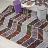 Madalyon Patchwork El Dokuma Antik Anadolu Halı Alvedo (300 x 400)