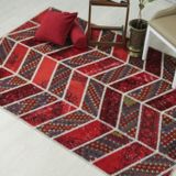 Madalyon Patchwork El Dokuma Antik Anadolu Halı Alvedo Bordo (140 x 200)