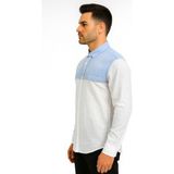 Madalyon Spor Slim Fit Gömlek - Beyaz - Mavi