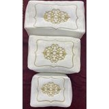 Madam Gold Hurç KREM 3LÜ GELİN DAMAT HURÇ BOHÇA SETİ - Antrasit