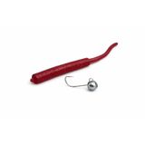 Madam Goverdi LRF Baby Worm Silikon Yem ve 1.2g Jighead Seti - Tırtıklı Hassas Kuyruk 5cm Ajing/LRF Takımı, İstavrit ve Mırmır İçin Yüksek Görünürlüklü Sahte Balık Yemi (BORDO)