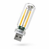 Madam Goverdi USB Bağlantılı Mini LED Lamba, Vintage Filament Ampul, Taşınabilir Gece Okuma Işığı, Göz Yormayan Sıcak Sarı Aydınlatma, Powerbank Uyumlu Masa Lambası, 7 cm