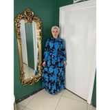 Madam Sisu Kadın Kooperatifi Viskon Elbise Tesettür Elbise Yazlık Elbise - 00404 Mavi - 36 - 38
