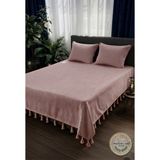 Madame Asel Home Yatak Örtüsü Pike Çift Kişilik -%100PAMUK Şaç Örgü - Pudra