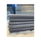 Madame Blue Bambu Çizgili Süngerli Kadife Kaymaz Çekyat Koltuk Örtüsü 170x210 Cm Koyu Gri
