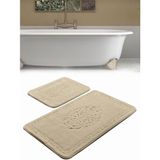 Madame Clean Cotton Eco 2li Pamuklu Banyo Paspas Seti Osmanlı Desen Bej - 60x100 50x60