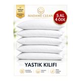 Madame Clean Home 1 Adet Premium Pamuklu 50x70 Beyaz Fermuarlı Yastık Kılıfı | İç Astar