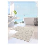 Madame Clean Home Cotton Eco 2li Pamuklu Banyo Paspas Seti Taş Desen Krem
