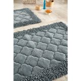 Madame Clean Home Cotton Special 2'li Pamuklu Klozet Takımı Gri Banyo Paspas Seti Klozet Takımı