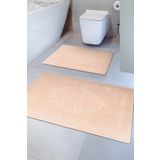Madame Clean Home Lotus 2'li Pamuklu Klozet Takımı, Pudra Banyo Paspas Seti