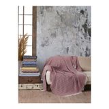 Madame Clean Home LÜX 1. SINIF NATUREL %100 PAMUK KOLTUK ÖRTÜSÜ - ŞAL Koyu Pembe 175X215 Cm