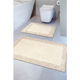 Madame Clean Home Tiffany 2'li Pamuklu Klozet Takımı, Vizon Banyo Paspas Seti