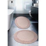 Madame Clean Home Tiffany Oval 2li Pamuklu Klozet Takımı Pudra Banyo Paspas Seti