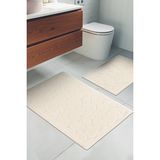 Madame Clean Jolly 2'li Pamuklu Klozet Takımı, Krem Banyo Paspas Seti - 60x100 50x60
