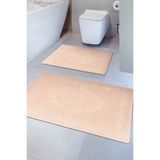 Madame Clean Lotus 2'li Pamuklu Klozet Takımı, Pudra Banyo Paspas Seti - 60x100 50x60