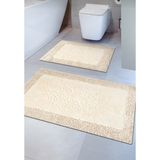 Madame Clean Tiffany 2'li Pamuklu Klozet Takımı, Banyo Paspas Seti - Cappuccino