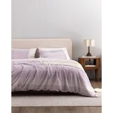 Madame Coco Adelya King Size %100 Pamuk Madame Coco Crep Baskılı Çarşaflı Nevresim Takımı - Mürdüm - 240 x 220 cm