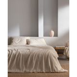 Madame Coco Agnes King Size Müslin İpliği Boyalı Lastikli Çarşaflı Nevresim Takımı - Bej - 240 x 220 cm