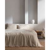 Madame Coco Agnes King Size Müslin İpliği Boyalı Lastikli Çarşaflı Nevresim Takımı - Haki - 240 x 220 cm