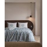 Madame Coco Alard King Size %100 Pamuk Ranforce Baskılı Çarşaflı Nevresim Takımı - Mint Yeşili - 240 x 220 cm
