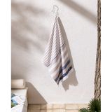 Madame Coco Alix %100 Pamuk Plaj Havlusu - Bej/lacivert - 70x150 Cm 8684427310359 Çok Renkli