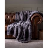 Madame Coco Allure Peluş Koltuk Şalı - Antrasit - 140 x 190 cm