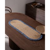 Madame Coco Alsace Masa Runner - Naturel/Mavi - 35 x 100 cm - Natürel - Mavi