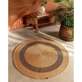 Madame Coco Alsace Yuvarlak Kilim - Naturel/siyah - 120 Cm 8684427193228 Çok Renkli