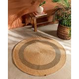Madame Coco Alsace Yuvarlak Kilim Naturel/Siyah