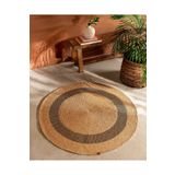 Madame Coco Alsace Yuvarlak Naturel Siyah 120 cm Kilim
