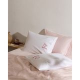 Madame Coco Amour %100 Pamuk Nakışlı 2'li Yastık Kılıfı - Beyaz/kırmızı - Beyaz - Kırmızı - 50x70