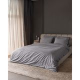 Madame Coco Andre Çift Kişilik Pamuklu Jakarlı Saten Çarşaflı Nevresim Takımı - Açık Gri - 200 x 220 cm