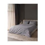 Madame Coco Andre King Size Pamuklu Jakarlı Saten Nevresim Takımı, Açık Gri, 240 x 220