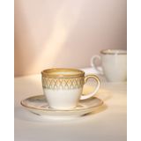 Madame Coco Antique 6 Kişilik Krem/Toprak 90 ml Kahve Fincan Takımı
