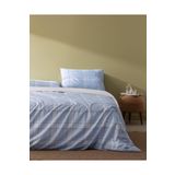 Madame Coco Blanch King Size%100 Pamuk Ranforce Baskılı Nevresim Takımı, Mavi, 240 x 220