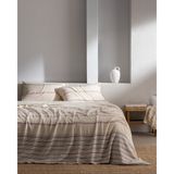 Madame Coco Breville Tek Kişilik Müslin İpliği Boyalı Lastikli Çarşaflı Nevresim Takımı - Ekru/Lacivert - 160 x 220 cm - Ekru - Lacivert