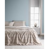 Madame Coco Burnel King Size%100 Pamuk Crep Baskılı Nevresim Takımı, Bej, 240 x 220