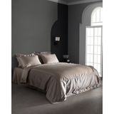 Madame Coco Calore King Size Bambu Saten Çarşaflı Nevresim Takımı - Bej - 240 x 220 cm
