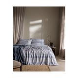 Madame Coco Candide King Size %100 Pamuk Crep Baskılı Çarşaflı Nevresim Takımı - Mavi