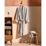 Madame Coco Carla Kimono Unisex Bornoz Set - Gri - 2XL