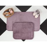 Madame Coco Carol 2'li 60x100 + 50x60 cm Koyu Mürdüm Banyo Paspası