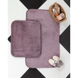 Madame Coco Carol 2'li Banyo Paspası - Koyu Mürdüm - 60 x 100 cm