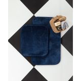 Madame Coco Carol Banyo Paspası 1kbapa05152'li Küçük Boy Set-indigo Indigo Mavi