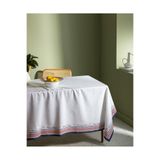 Madame Coco Chrysal Polycotton Masa Örtüsü - Beyaz - 150X250 Cm