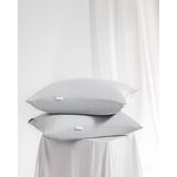 Madame Coco Ciel %100 Pamuk Saten 2'li Yastık Kılıfı - Gri - 50 x 70 cm