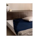 Madame Coco Ciel King Size %100 Pamuk Lastikli Saten Çarşaf - Lacivert